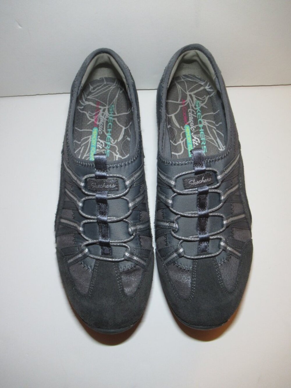 New Skechers Unity Beaming Womens 9.5 Gray Suede/Leather Slip On Sneakers 23151 - Picture 15 of 15